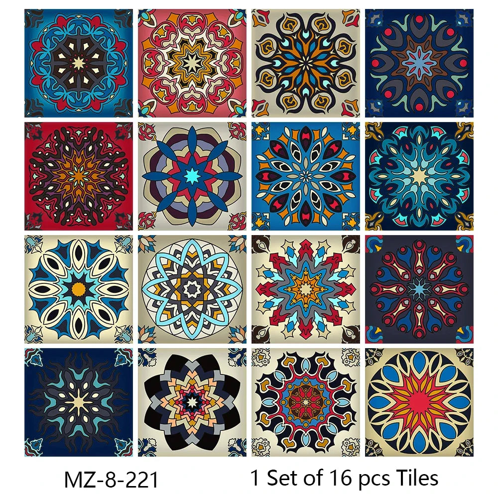Waterproof Tiles, Peel And Stick, 16 Pieces/Set, PVC