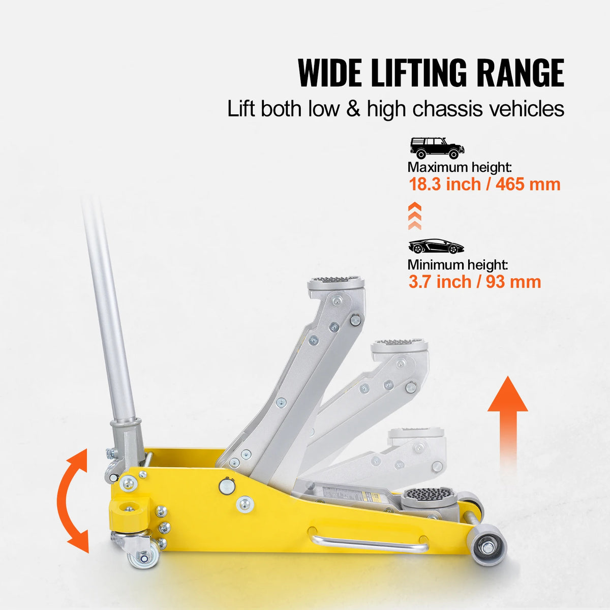 SucceBuy 3T/2T Floor Jack Aluminum Hydraulic Racing Jack Hydraulic Car Jack with Dual Piston Quick Lift Pump for Auto Repair