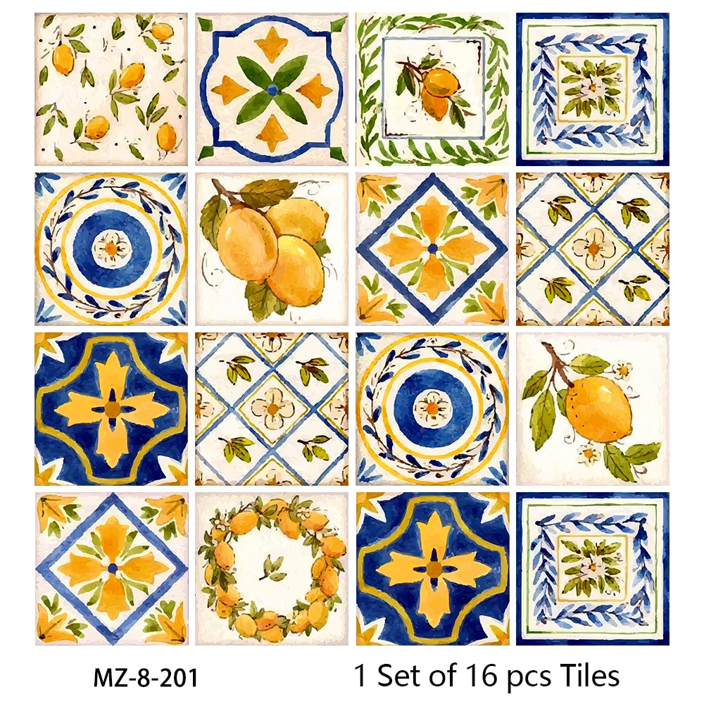 Waterproof Tiles, Peel And Stick, 16 Pieces/Set, PVC