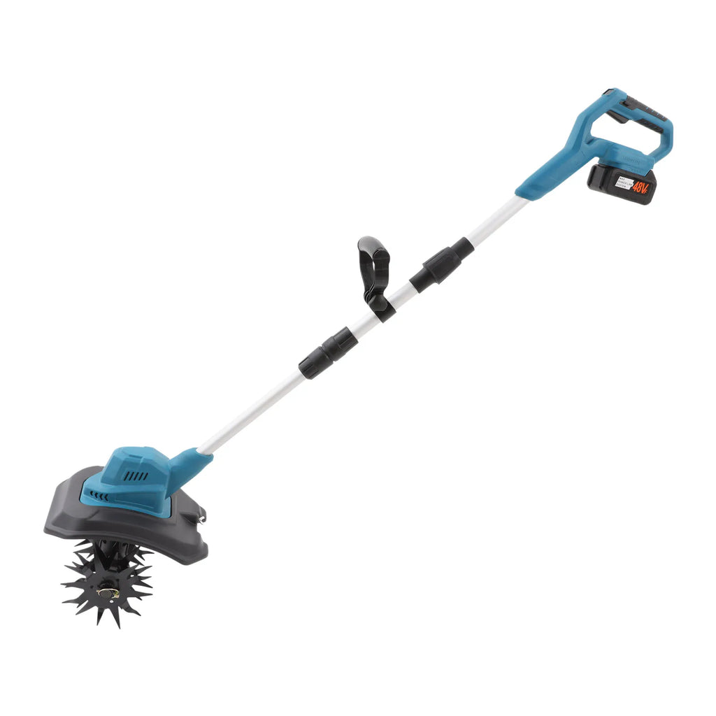 Electric Garden Cultivator 21V, 300RPM Handheld Soil Loosener 9in Width, 2 x 4.0Ah Batteries for Flower Bed Vegetable