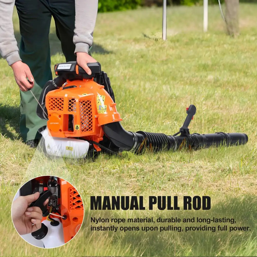 80CC Backpack Gas Leaf Blower, 900 CFM Gas Powered Snow Blowers Powerful Clearing Tools  for Lawn Care Yard Dust Debris