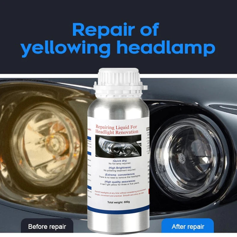 JOIGVFN 800ML Car Headlight Repair Fluid Headlight Polishing Restoration Polishing The Headlights