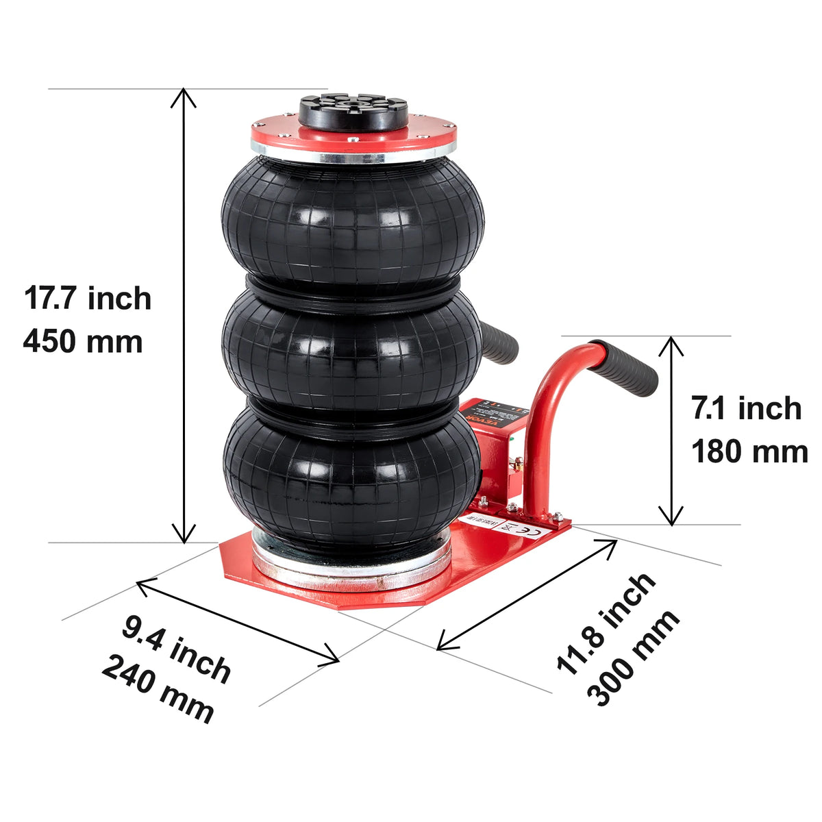 SucceBuy Triple Bag Air Jack 3 Ton/6600Lbs Capacity Portable Pneumatic Car Jacks Heavy Duty & Quick Lifting for Garage Car Repair