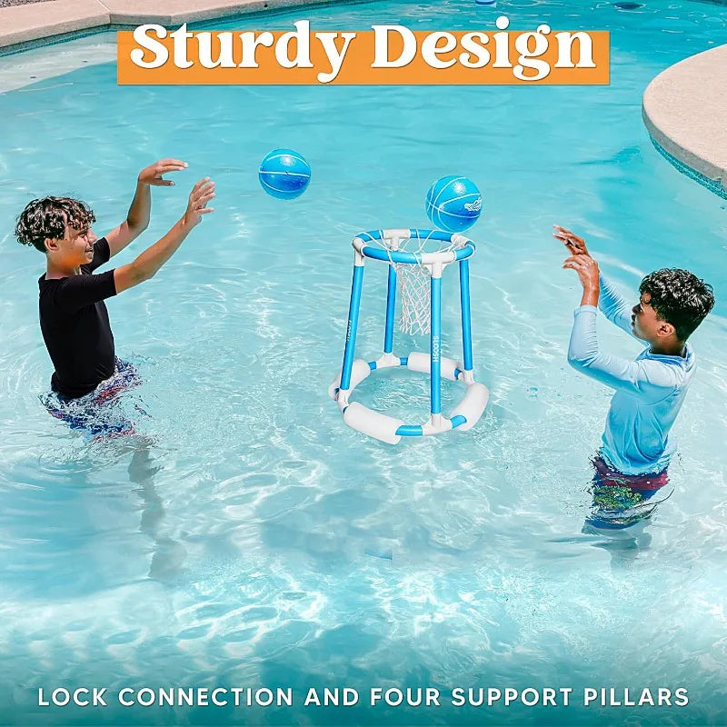 Joyfy Summer Pool Basketball Hoop, Floating Basketball Pool Game, Swimming Floats with Balls for Kids & Adults