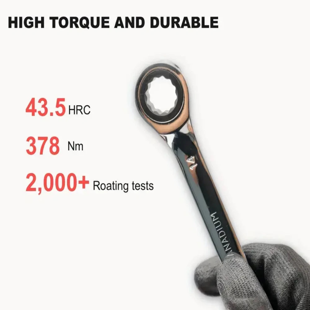 Flexible Ratcheting Combination Wrench Set, 6-17mm Metric Key Wrench Ratchet Spanner Metric Hand Tool Sets, Car Repair Tools