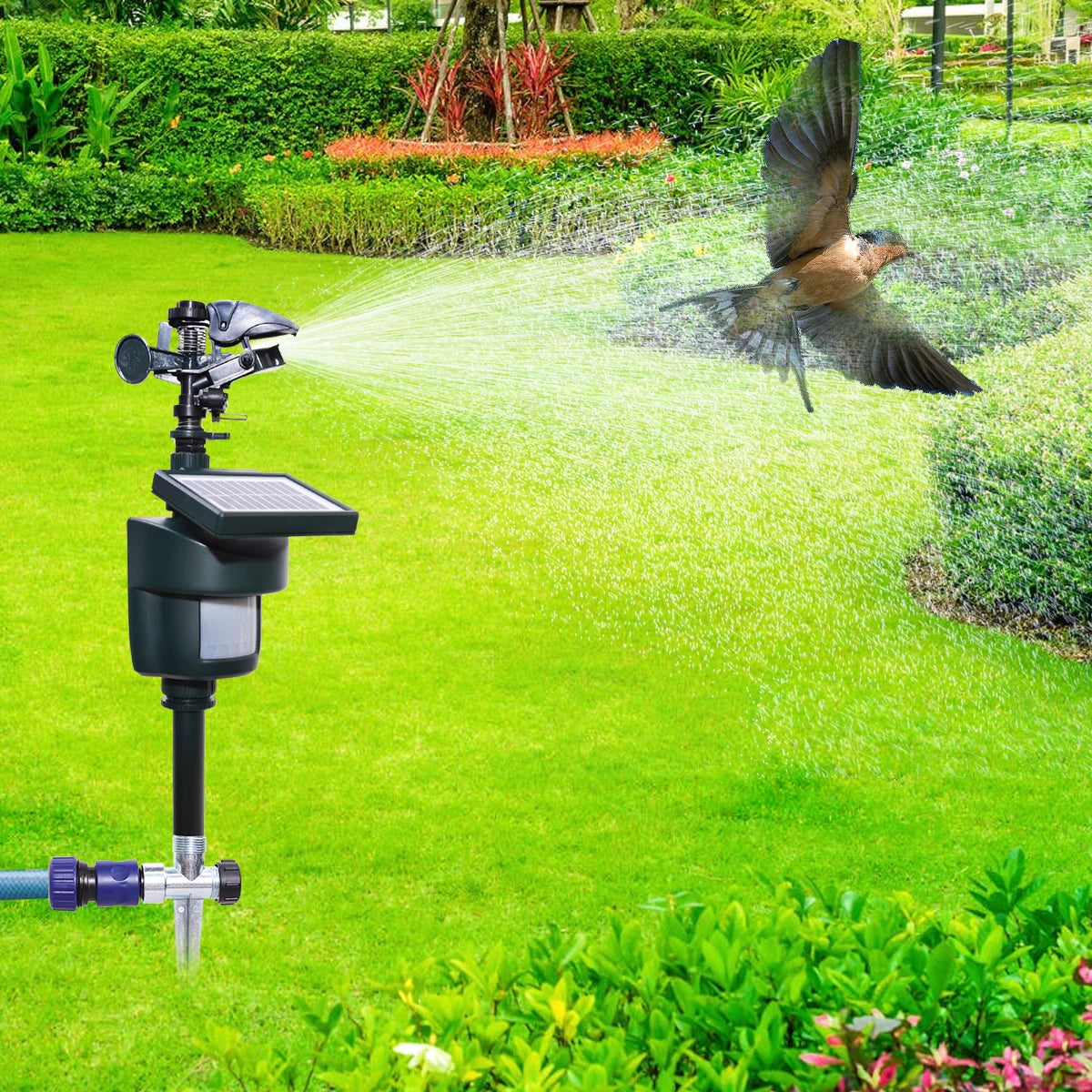Yardeen Motion Activated Sprinkler with Solar Panels Deter Animal Cat, Birds,Repellent Outdoor Lawn GardenMotion Sensor Water Sprinkler