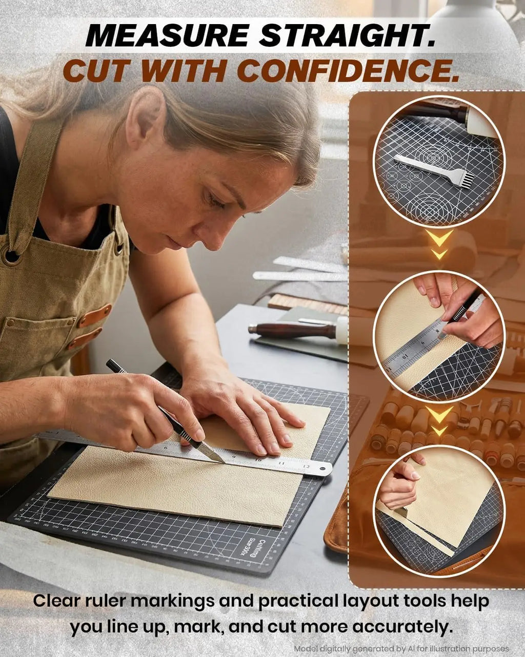 Sakerneo Leather Working Tools kit Max Version with Custom Handbag Cutting Mats Engraving Punching Sewing Stamping Sanding Tools for Handicraft Work, Repair