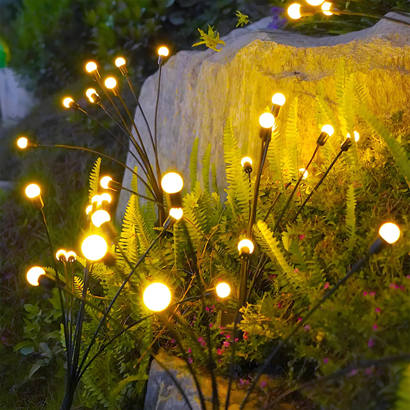 8-Head Solar Firefly Lights, LED, Solar, Outdoor, Garden, Waterproof, High Flexibility, 2/4/6 Packs