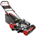 Mechos Gas Powered Push Lawnmower, Self-Propelled Gas Lawnmower, 21-Inch Cutting Deck, 201cc 4-Cycle Engine, 8 Levels Adjustable Cutting Height, 3-in-1 Functions (Bagging, Mulching and Side Discharge)