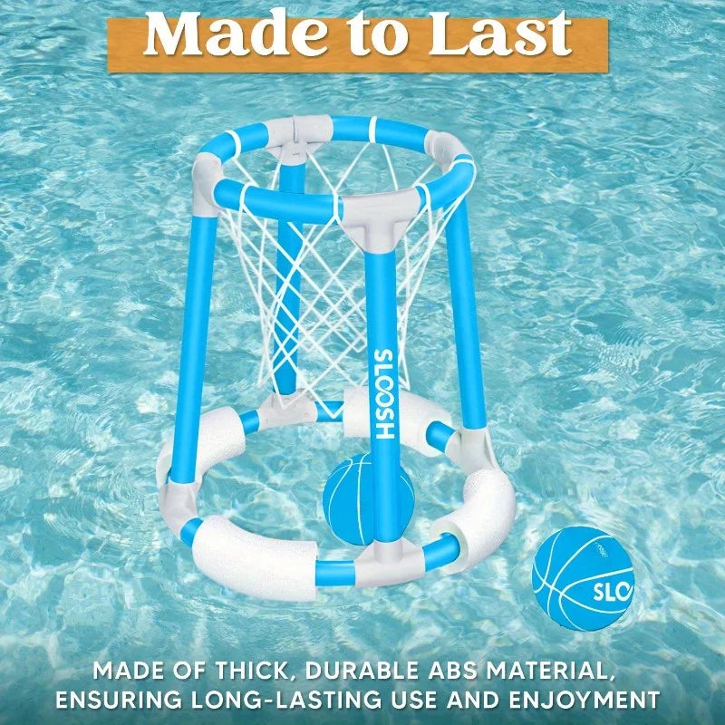 Joyfy Summer Pool Basketball Hoop, Floating Basketball Pool Game, Swimming Floats with Balls for Kids & Adults