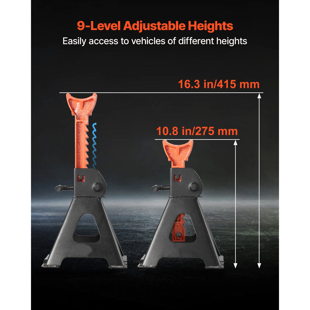 SucceBuy Jack Stands 3 Ton/6 Ton Capacity Heavy Duty Steel Jack Auto Stands with Locking for Lifting SUV Pickup Car and UTV/ATV
Item Model Number: HM3141B/HM3141C/HM6141C