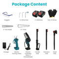 MounTEK 4-in-1 Pole Pruning Shears, Electric Pruning Shears & pole saws for tree trimming with 7 adjustable head angles,Cordless Pole Shears and Battery Pole Saw with 2Pcs 3000mAh rechargeable batteries