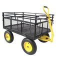 1400 lbs Heavy Duty Steel Garden Utility Cart Wagon Removable Mesh Sides Flatbed 2 in 1 Handle 16 Inch Wheels Yard Farm