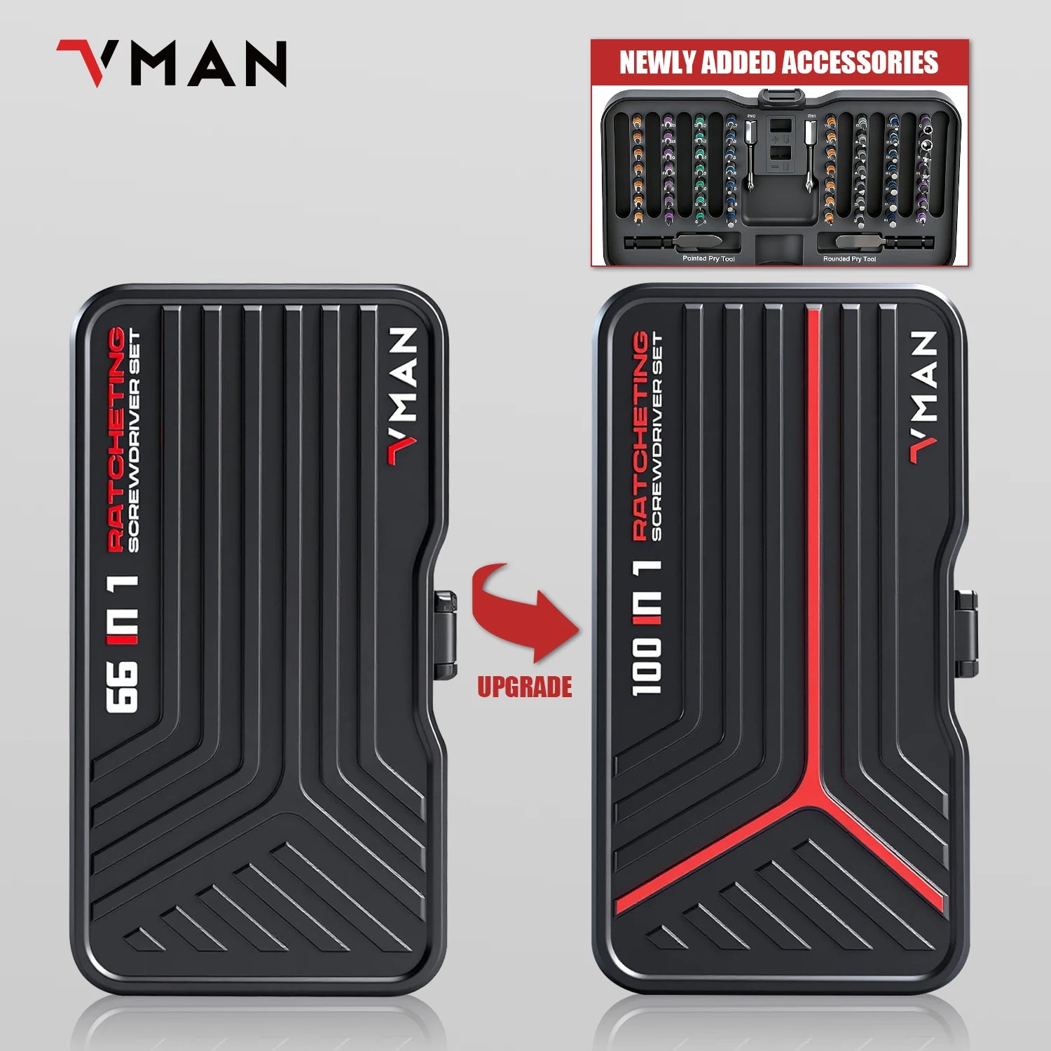 VMAN 100-in-1 Multifunction Ratchet Screwdriver Set Multi Magnetic Bits Mini Repair Tool Kit Household Tool For PC & Desk Etc.