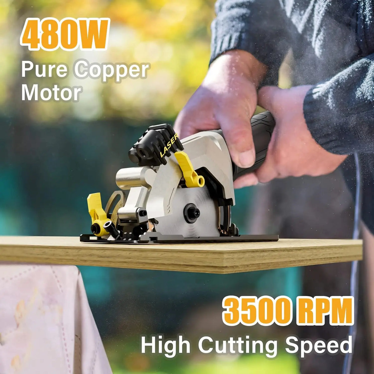 NEWONE Electric Mini Circular Saw With Laser, Multifunctional Electric Saw, DIY Power Tool
