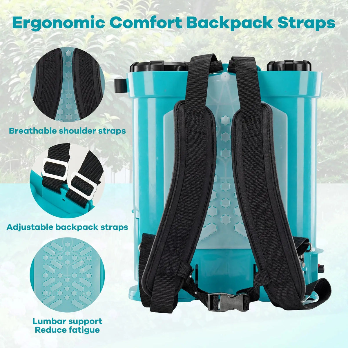 Garvee Battery Powered Backpack Sprayer 2.64/3.17/4.23 Gal, 18V Electric Garden Sprayer With 0-65 PSI, 5 Nozzles For Lawn Weeding