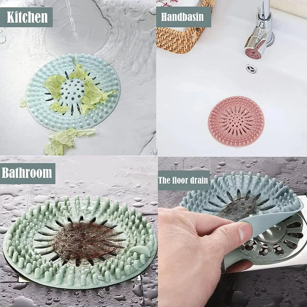 Sink/Tub Hair Trap, Strainer, Deodorizer, Silicone, 1-3 Pieces