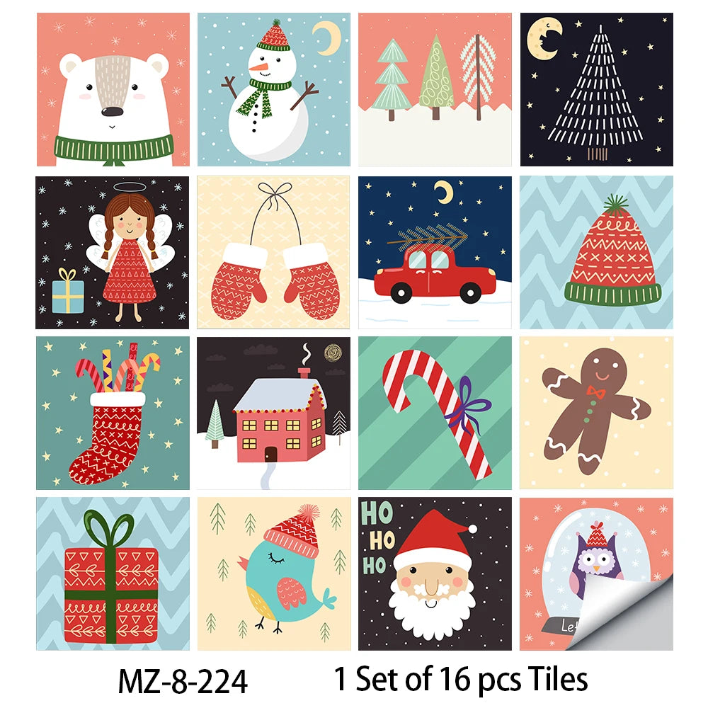 Waterproof Tiles, Peel And Stick, 16 Pieces/Set, PVC