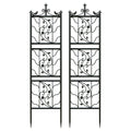 2x Tall Thick Metal Garden Trellis Bird Leaf Grid Panel Support Climbing Trellis