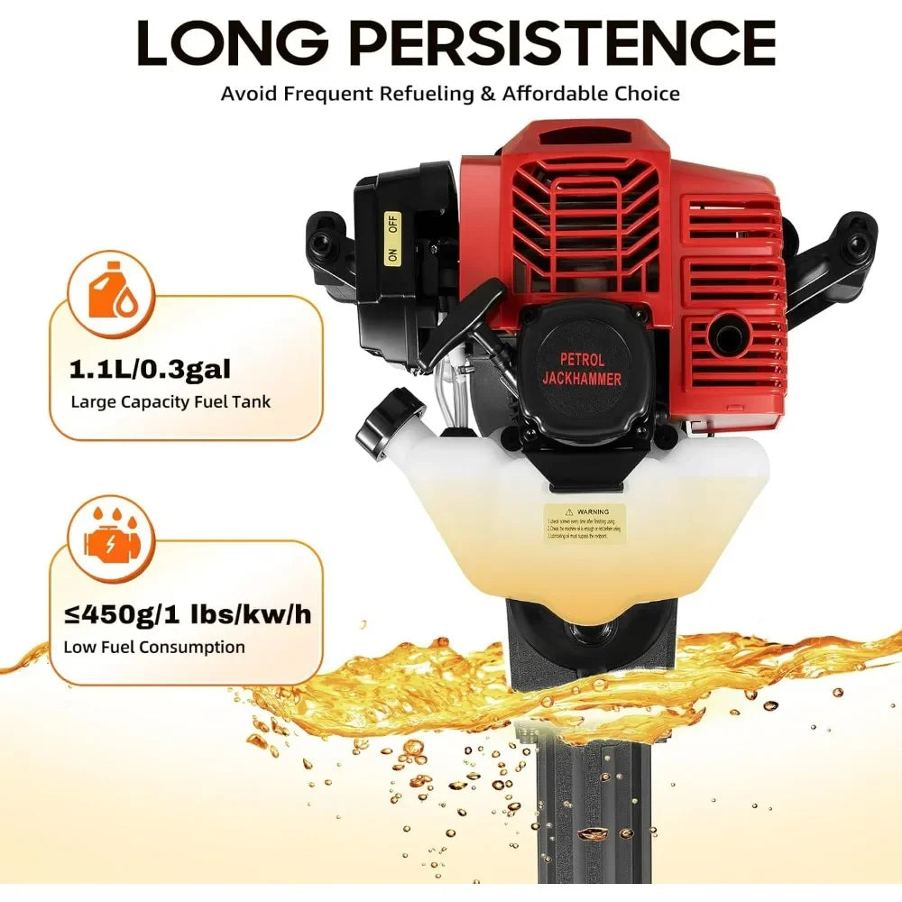 52cc Handheld Trencher, 2 Stroke, 1900 Watts, 6500 RPM, Gas Powered
