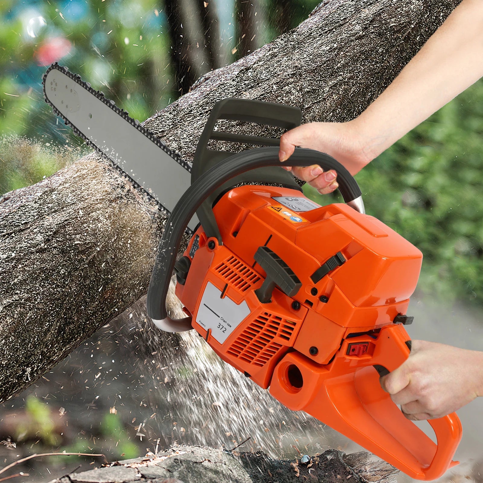 72CC 24" 2 Stroke Cordless Chain Saw, Gas Powered
