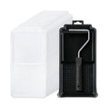 Bates- 4 Inch Paint Tray Set, 22 pcs, 1x 4 Inch Paint Roller Tray, 20x Disposable Plastic Liners and 1x Roller Frame