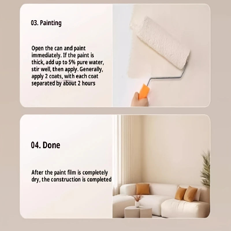 1 gallon/3.79 kg Interior Wall Paint, Wall Repair and Covering, Suitable for Covering Stains, Scratches, DIY Use