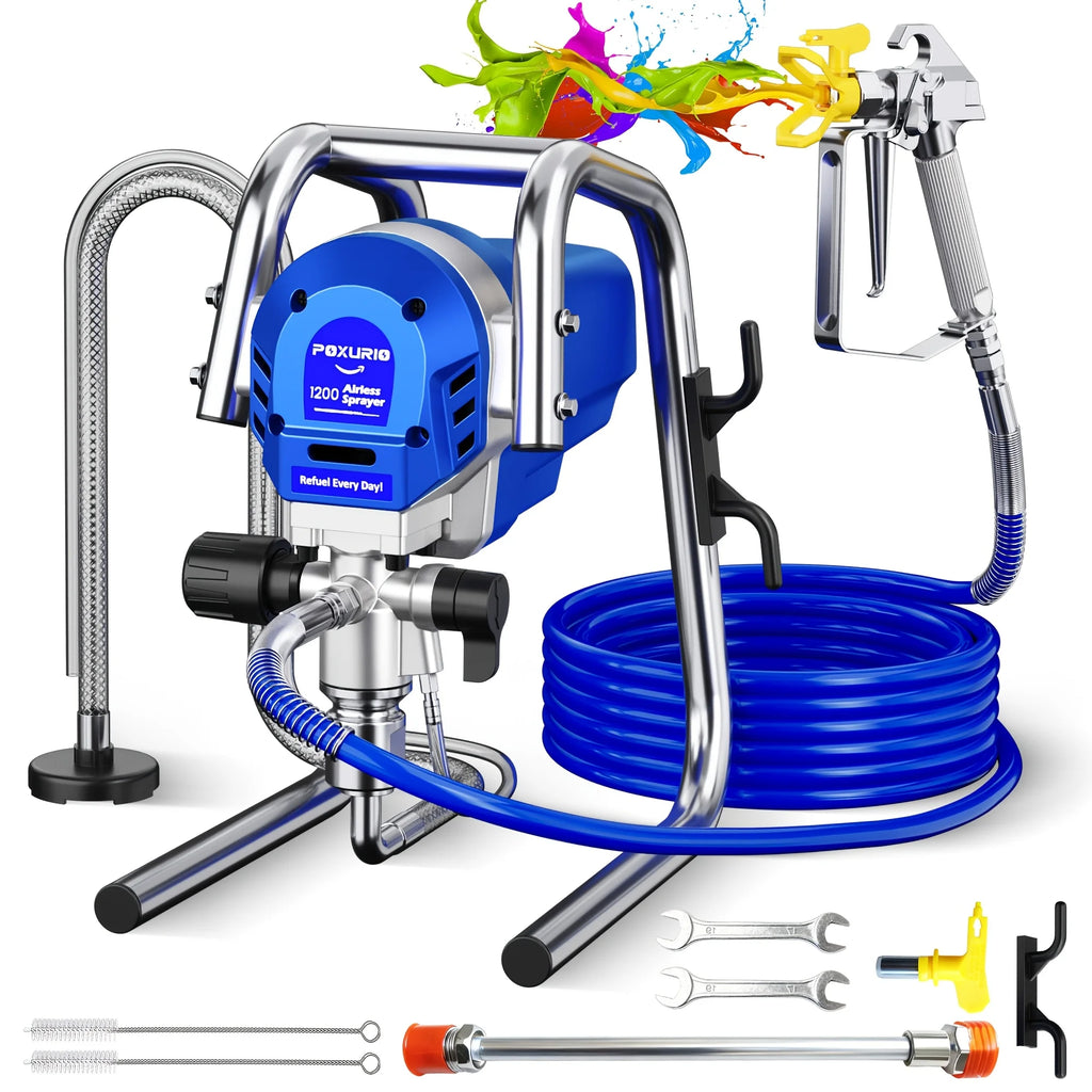 Litekon 1200W Heavy-Duty Airless Paint Sprayer, 3300PSI High Pressure & 40.58oz/Min High Flow For Fast Painting, Up To 30% More Coverage With Less Overspray, For Interior/Exterior Walls, Fences, Furniture