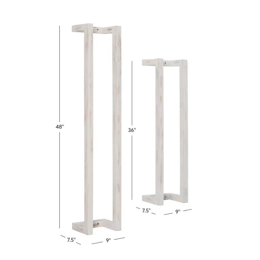Janelle Wall-Mounted Bathroom Towel Rack Set of 2 White