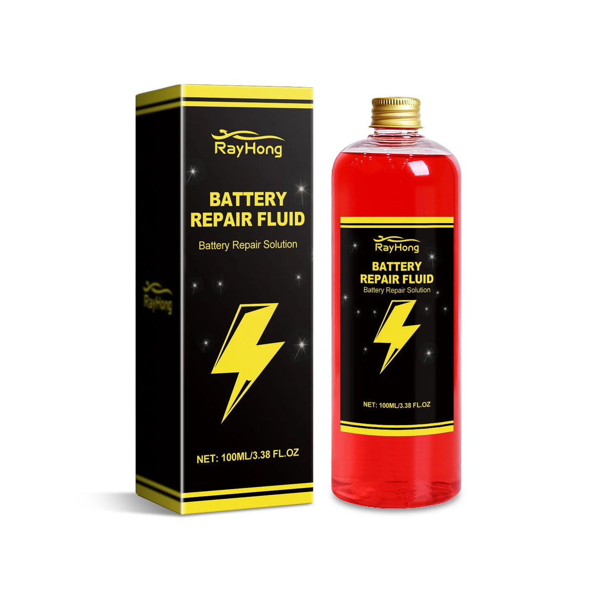 RayHong Concentrated Safe Car Battery Restore Refill Solution Auto Lead Acid Battery Additive Repair Fluid Reconditioning Solution Corrosion Inhibitor Dispersant Car Accessories 100ml