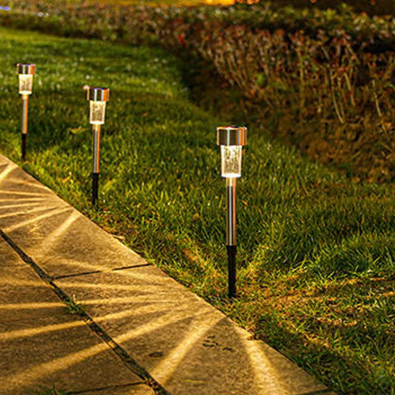 5 Pieces Solar Lights, Stainless Steel/Plastic. LED Bulbs, Waterproof, Outdoor