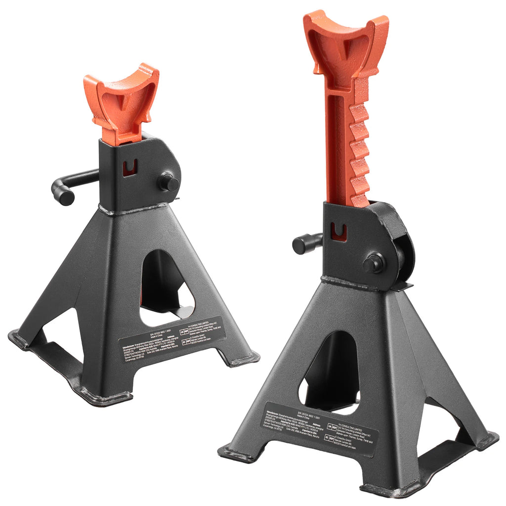 SucceBuy Jack Stands 3 Ton/6 Ton Capacity Heavy Duty Steel Jack Auto Stands with Locking for Lifting SUV Pickup Car and UTV/ATV
Item Model Number: HM3141B/HM3141C/HM6141C