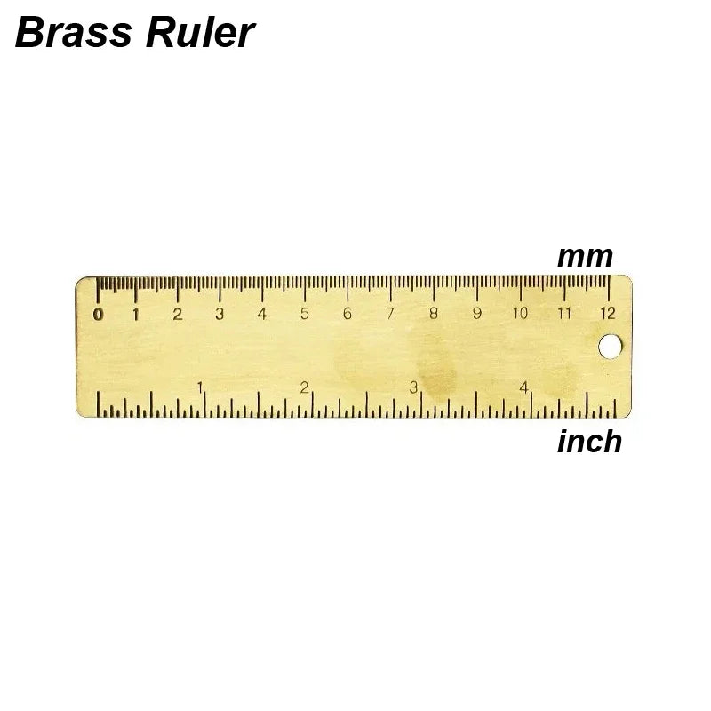 1pc Brass Vernier Caliper, Mini Precision Measuring Tool with Metric & Imperial Scale, Pocket Size Slide Gauge for DIY