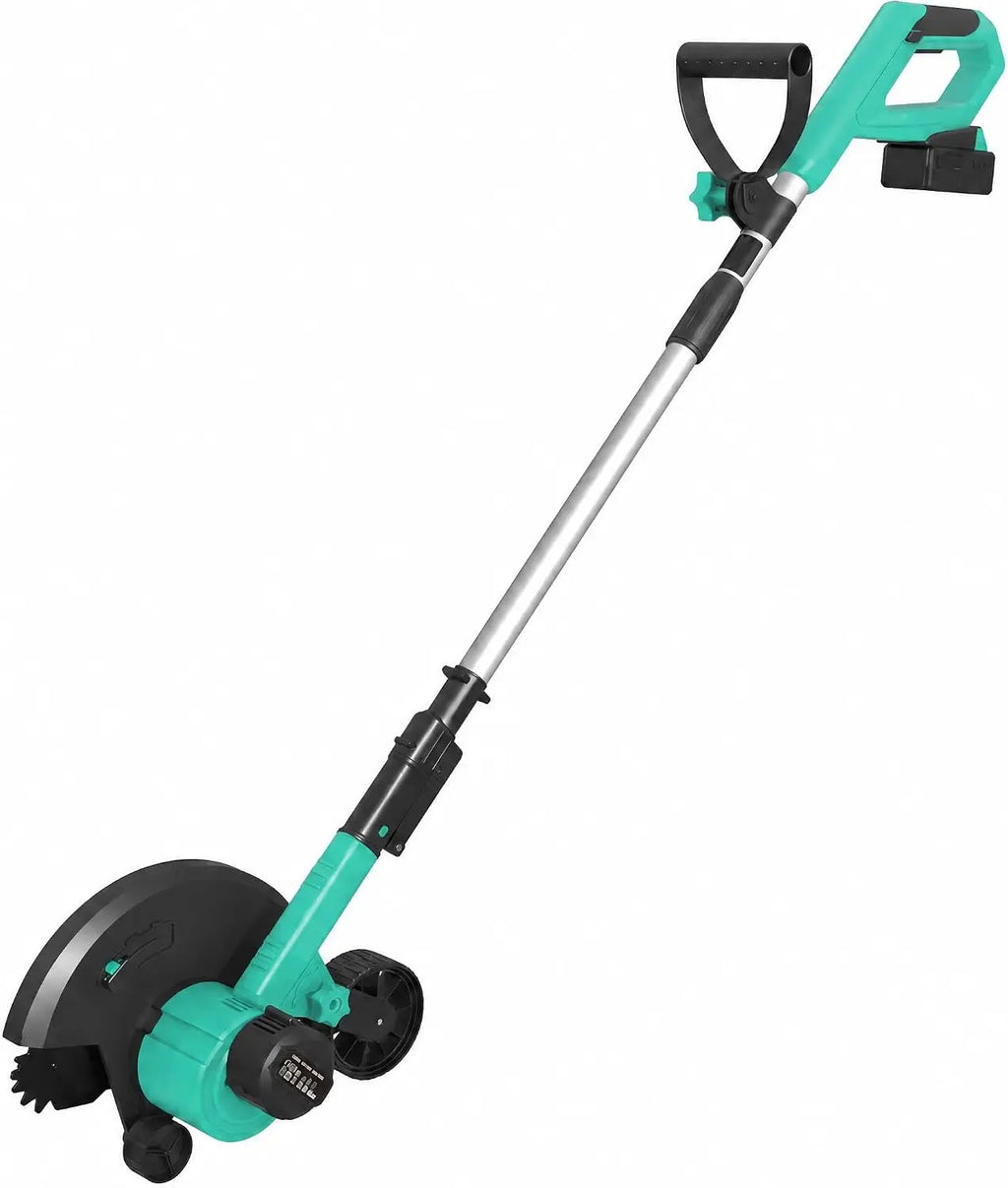 Tacleekii Cordless Lawn Edger with 9 Inch Steel Blade 20V Brushless Motor Electric Yard Edger 3 Cutting Depths, Adjustable Handle, Dual Guide Wheels for Garden, Sidewalks, Driveways Landscaping