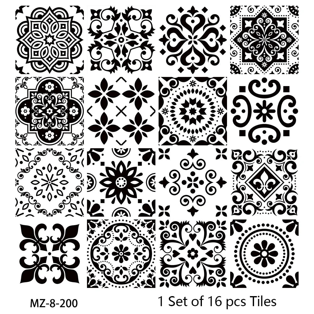 Waterproof Tiles, Peel And Stick, 16 Pieces/Set, PVC