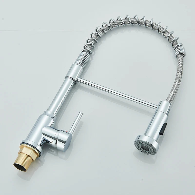 Pull Down Kitchen Faucet, Single, 360° Swivel, Dual Function Nozzle
