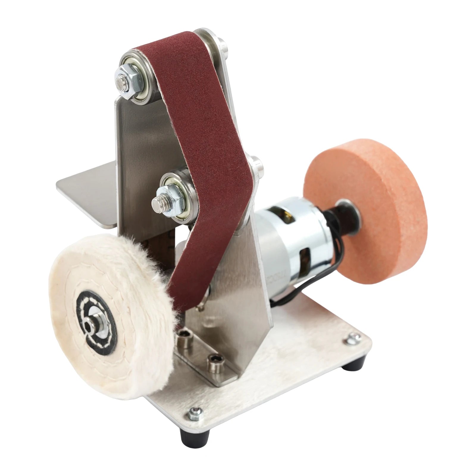 7-Speed Mini Belt Sander 4000-9000RPM 304 Stainless Steel Electric Belt Sander with All-Copper Motor for DIY Woodworking Jewelry