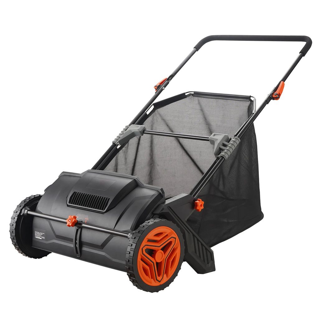 SucceBuy Tow Behind Lawn 21in Sweeper Large Capacity Heavy Duty Leaf Grass Collector with Adjustable Sweeping for Pick