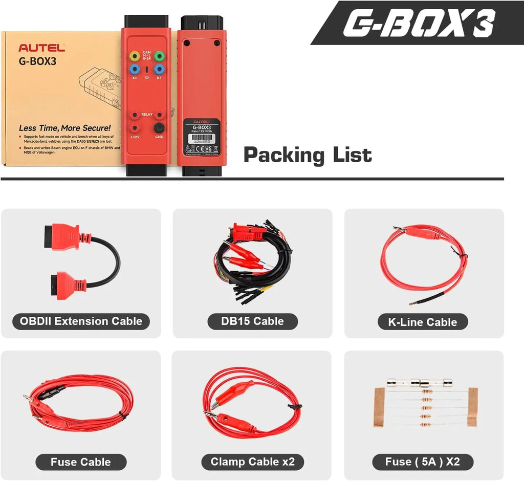Autel Auto Key Programming Adapter Tool Autel G-BOX3 Accessory Tool Upgraded of Gbox2 Key Programming Adapter for Mercedes-Benz for BMW Writing Boot Mode Bench Method