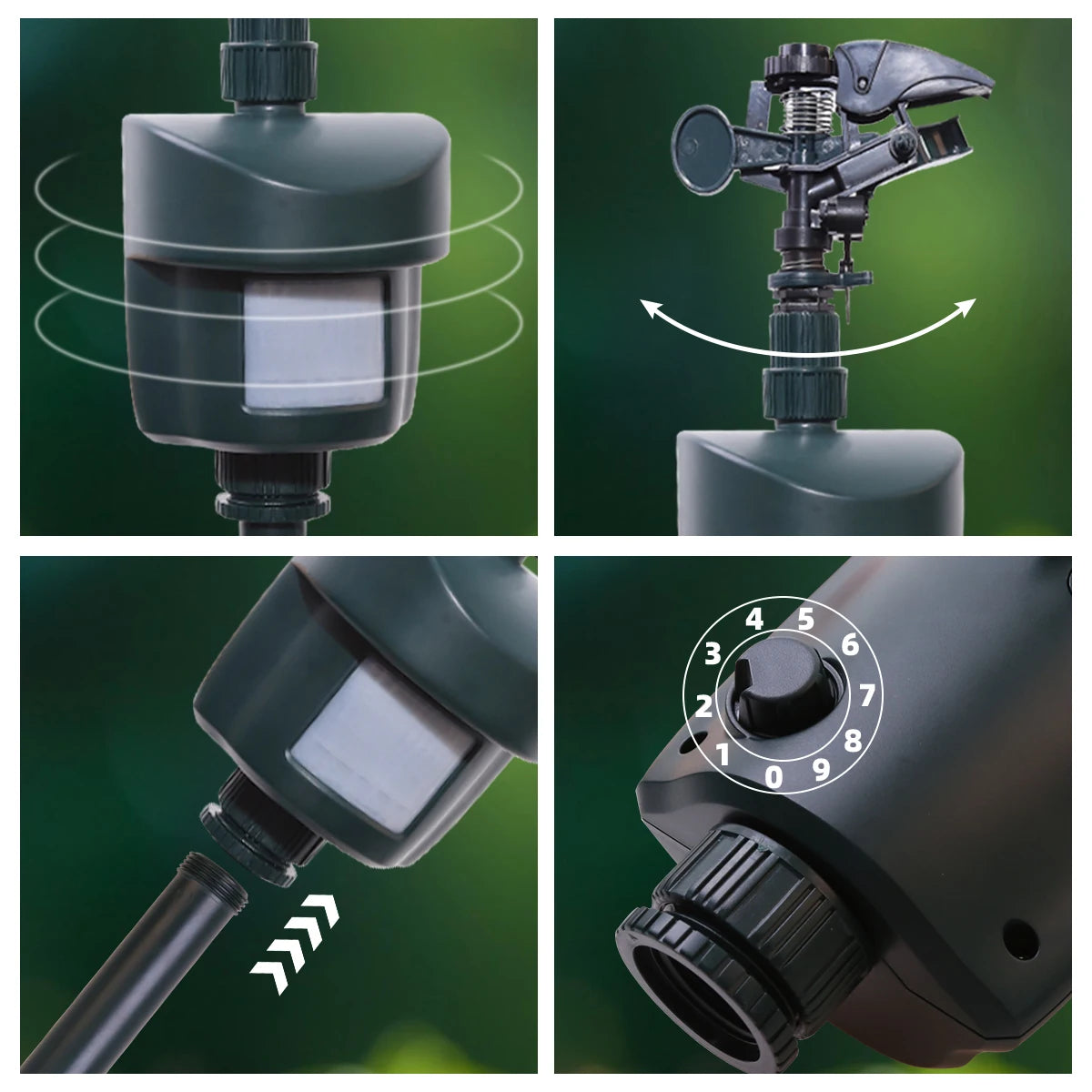 Yardeen Motion Activated Sprinkler to Deter Animals, Battery Operated Animal Repellent Sprinkler, Lawn Motion Sensor Water Sprinkler for Garden