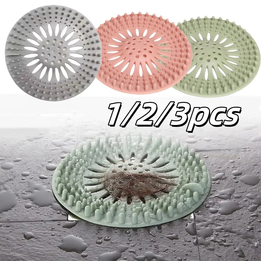 Sink/Tub Hair Trap, Strainer, Deodorizer, Silicone, 1-3 Pieces