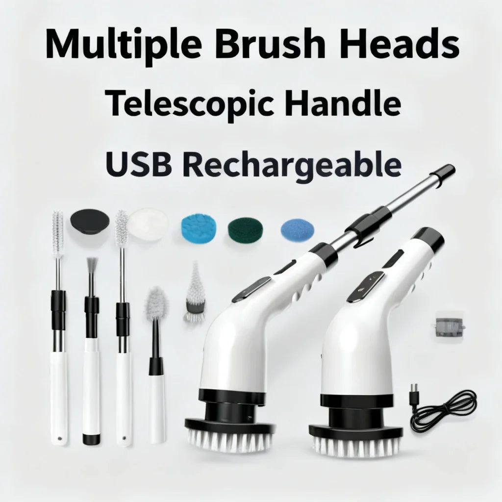 Premium Cordless Electric Spin Scrubber Long Handle Power Scrubber for Bathroom Tub Kitchen Tile Cleaning Must Have 2026