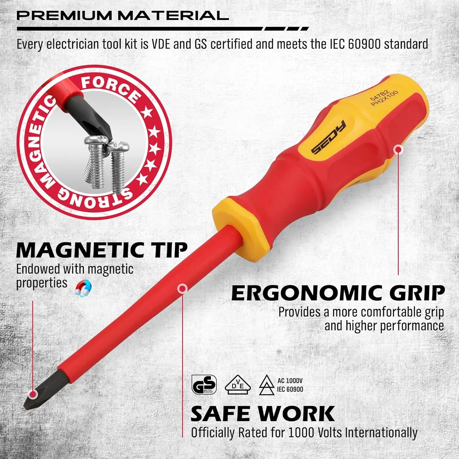 14-Piece Insulated Tool Set, 1000V VDE Certified Screwdrivers & Pliers