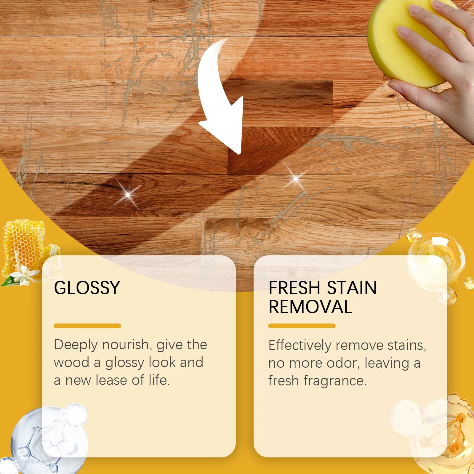 Wood Care Beeswax Spray, Waterproof Multipurpose Wear Resistant, Wood Floors, Chairs, Cabinets, Furniture