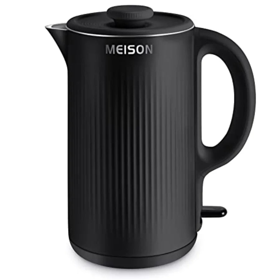 Electric Kettles Stainless Steel for Boiling Water, Double Wall Hot Water Boiler Heater, Cool Touch Electric Teapot, Auto Shut Off