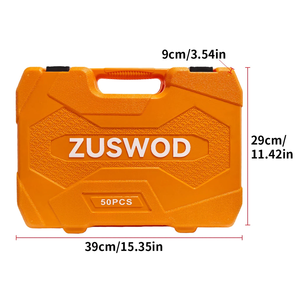 Zuswod Ratchet wrench impact socket tool set, 3/8-inch drive impact  Socket tool set, CR-V material, high-end professional car repair tool set, one-stop solution for home car, motorcycle, bicycle and other repair projects, pr