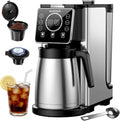 Programmable 5 Cup Drip Coffee Maker, Single Serve Hot & Iced Coffee Machine for K Cup & Grounds, 95oz Reservoir, 6-24oz Brew Size, Strong Brew, Stainless Steel Carafe