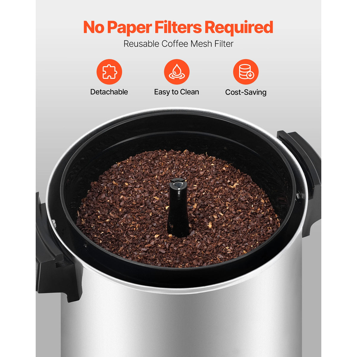 SucceBuy Commercial Coffee 30/42/60/100 Cups Urn Hot Beverage Dispenser with Dripless Faucet Quick-Brewing Coffee Maker