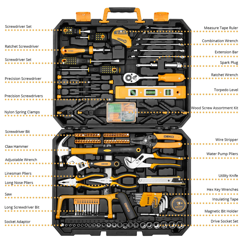 228 Piece Tool Set, For Home, Auto, DIY, Storage Case