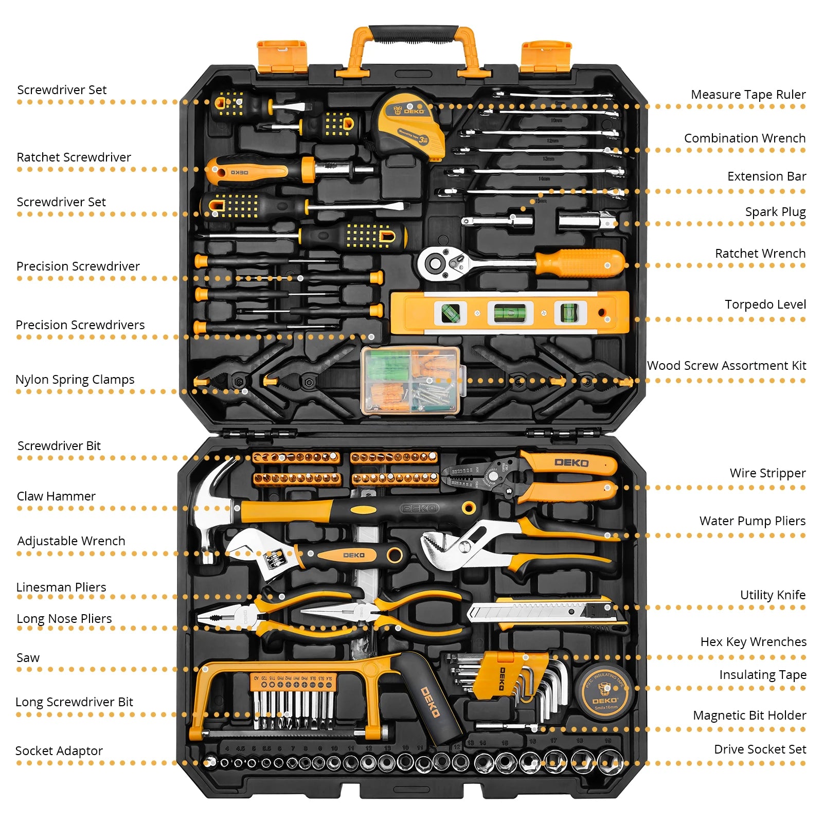 228 Piece Tool Set, For Home, Auto, DIY, Storage Case